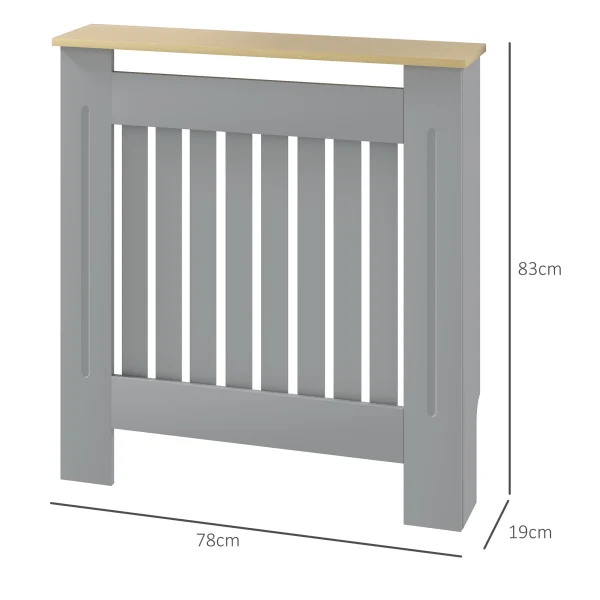 Homcom Copri Radiatore MDF 78X19X83 cm Grigio e Rovere 3