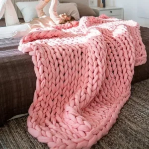Coperta lavorata a maglia grossa a mano Coperta robusta alla moda Coperta spessa in filato grande Coperta lavorata a maglia calda invernale Copridivano intrecciato a mano 1