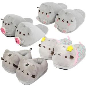 Pusheens Pantofola di peluche Cartoon Cute Fashion Divertenti scarpe di cotone Calde più foderate Punta chiusa Casa Coppia Pantofole antiscivolo Invernali 1