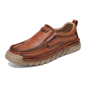 Nuovi uomini di moda scarpe casual mocassini in pelle fatti a mano scarpe da uomo comode mocassini piatti in pelle crosta di qualità sneakers da uomo 1
