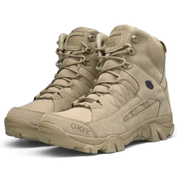 Stivali militari tattici antiscivolo da escursionismo Sneakers durevoli leggere e traspiranti per uomo Scarpe da trail running Escursionismo e arrampicata 4