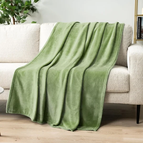 Coperta in flanella serie tinta unita, morbida e confortevole, coperta per divano, coperta per dormire sul letto, adatta per i viaggi all'aperto - immagine 5