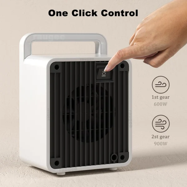 Riscaldatore elettrico Ventilatori di riscaldamento portatili 900W Riscaldatore PTC Ventilatore di aria calda 220V Mini piccolo riscaldatore da tavolo per il bagno della stanza di casa 3