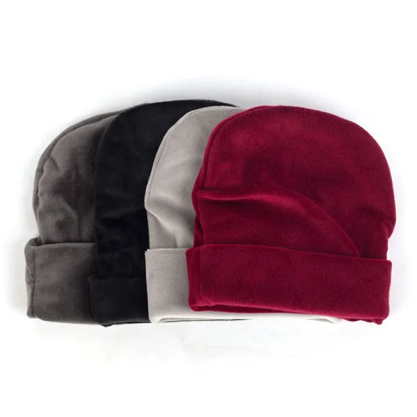 Geebro New Winter berretti di velluto caldi spessi cappelli per neonati ragazzi ragazze morbido cotone bambino neonati neonati morbidi cappellini solidi 3