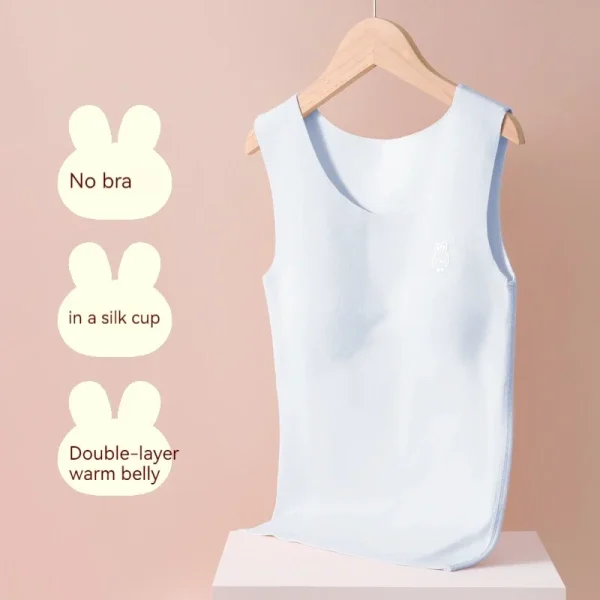 Canotta calda in velluto autunno inverno per il periodo di sviluppo giovanile Ragazze senza reggiseno Canotta Abbigliamento per ragazza per bambini Reggiseno per abbigliamento termico 3