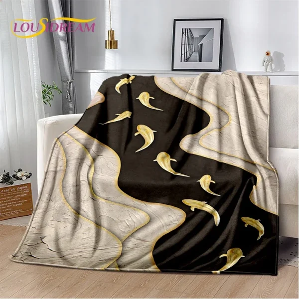 2025 New Style Colour Gold Marble Luxurious Blanket,Soft Throw Blanket for Home Bedroom Bed Sofa Travel Picnic Cover Kid Gift 5