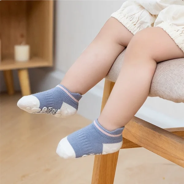 5 paia di calzini antiscivolo per bambini in cotone per bambini, ragazzi, bambine, calzini estivi per bambini, inverno, primavera, 0-8 anni 6