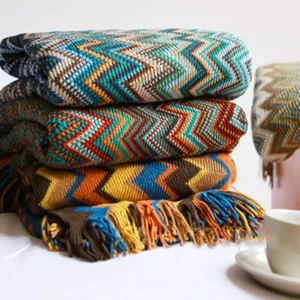 Boho Letto Coperta scozzese Geometria Azteca Baja Coperte etniche Copridivano Fodera Decor Tiro Appeso a parete Arazzo Tappeto Cobertor 1