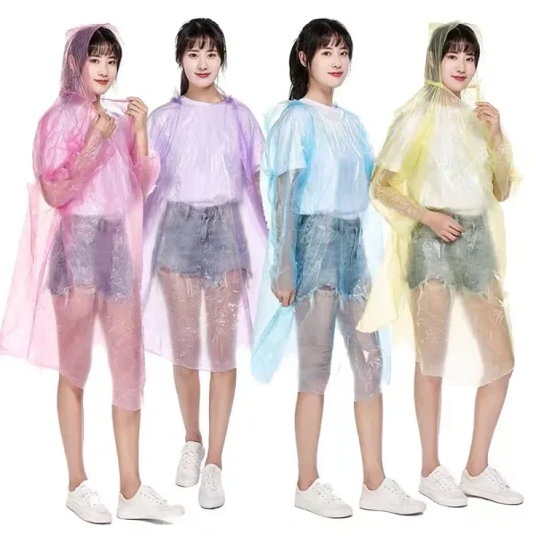 1-50pcs Poncho Impermeabile Usa E Getta Cappotto di Pioggia Impermeabile Poncho Impermeabile Carta Usa E Getta Portatile Poncho Forniture 2