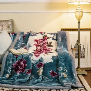 Coperta in visone Raschel a doppio strato 9,9 libbre Coperta da letto primaverile invernale super morbida in pelliccia sintetica ponderata e soffice 1