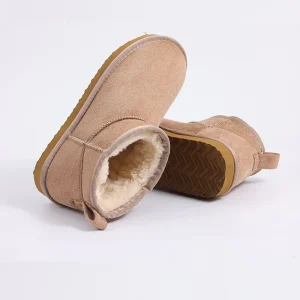 Bebealy Stivali da neve da esterno Stivali da neve invernali super caldi Stivaletti corti Stivali morbidi in peluche per le donne Stivali anti-sci accoglienti alla moda 1