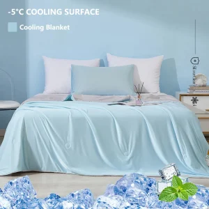 Coperta fresca per letto Tessuto liscio di raffreddamento su entrambi i lati Trapunte estive Trapunte per aria condizionata traspirante setosa Piumino sottile Queen 1