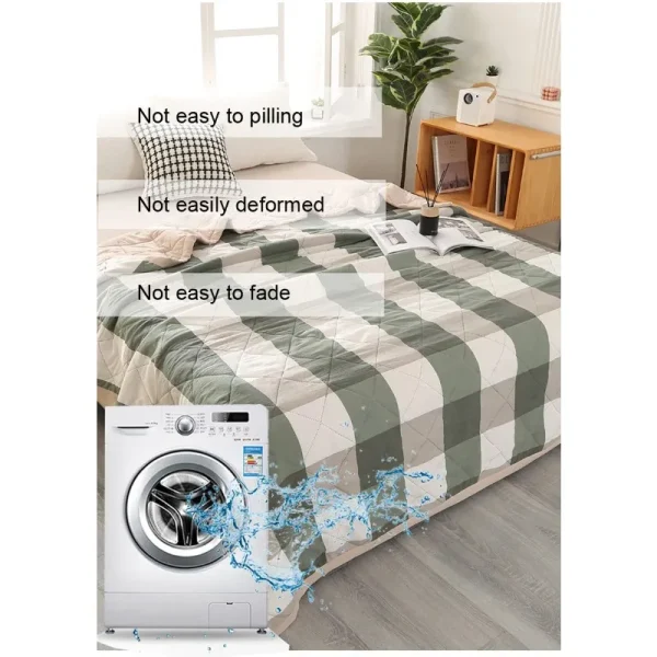 Trapunta in cotone lavato Aria condizionata Coperta trapuntata sottile Copriletto per letto singolo matrimoniale queen king size Plaid estivo 4