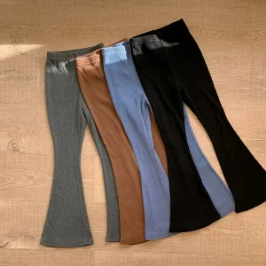 Bambini ragazze Flare Leggings 2024 nuovo arrivo bambini pantaloni Slim Fit neonate primavera estate cotone Leggings pantaloni neri grigi 1