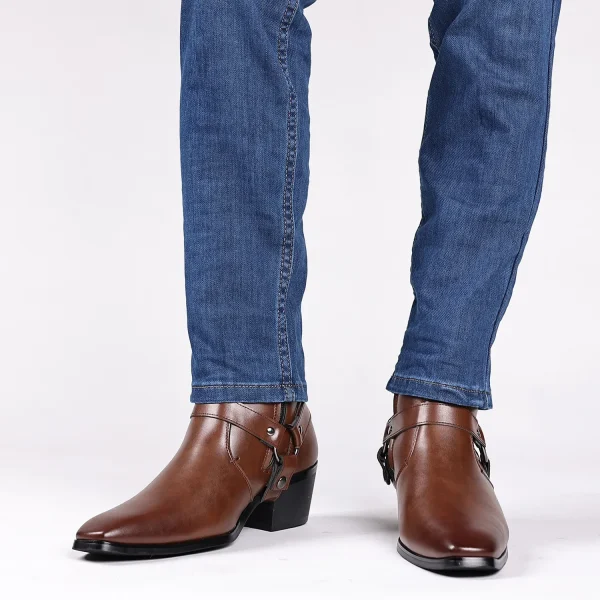 Stivali classici da cavaliere da cowboy occidentali Stivali eleganti da uomo Designer di marca Stivali Chelsea con cerniera laterale da uomo Scarpe comode a punta 47 48 3