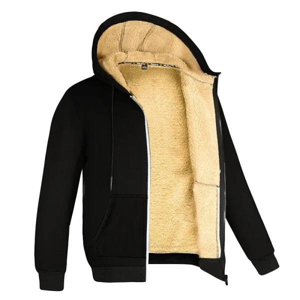 Cappotti invernali in lana d'agnello addensare giacche calde felpe con cerniera a maniche lunghe sport casual in pile cappotto nero giacca da donna con cappuccio 1