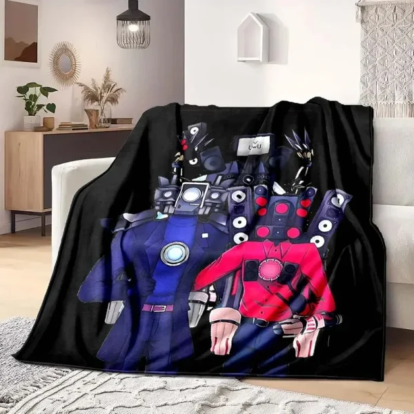 Skibidi Toilet Divertente Coperta di Flanella Coperta Calda di Flanella Adulti 3D Stampato Coperta Uomo Grotta Divano Decorazione di Campeggio Regalo Di Natale 2