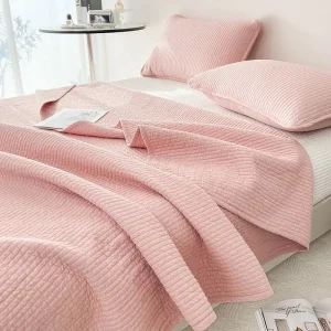 Set trapunta semplice in cotone 100% Twin/Full/Queen 3 pezzi/1 pezzo Copriletto trapuntato in tinta unita e coperta per letto, decorazioni per la casa per tutte le stagioni 1