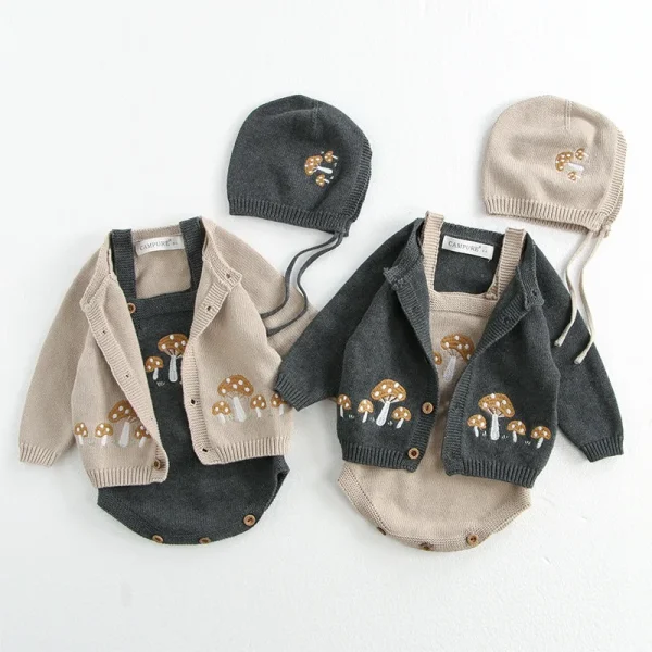 MILANCEL 0-3 Y 2024 autunno bambino maglione neonate fungo ricamo Cardigan bambino ragazzi cappotto lavorato a maglia tuta opzionale 1