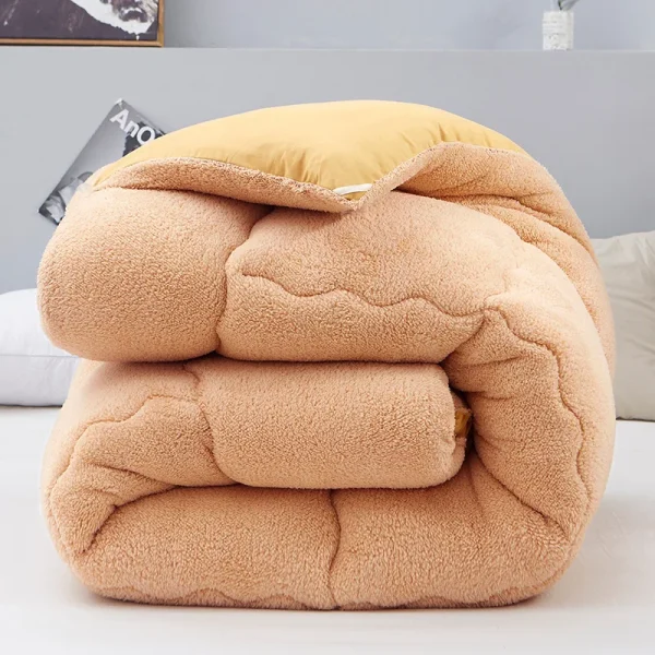 200x230cm doppio piumino trapunta in velluto punto caldo inverno piumino agnello Cashmere lana trapuntatura coperta addensare trapunte letto Queen 739 teglie 5