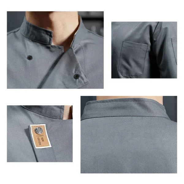 Abiti da lavoro per chef professionale Catering Abiti da cucina Top Ristorante Uniforme Camicia da cucina Giacca da cuoco dell'hotel Tuta da cameriere 6