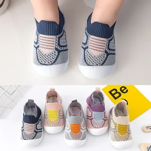 Scarpe da bambino in rete traspirante estiva Scarpe da neonato per bambina Calzini per bambina Scarpe con fondo morbido Scarpe da neonato antiscivolo 0-5 anni 1