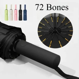 Ombrello da uomo pieghevole automatico antivento super resistente da 72 ossa Ombrelli di protezione solare antipioggia di grandi dimensioni rinforzati da donna 1