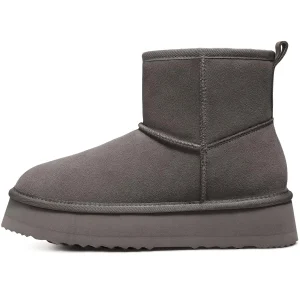 Bebealy Nuovi stivali da neve da donna in vera pelle scamosciata Mini stivali invernali fuzzy Stivaletti caldi antiscivolo Stivali classici in pelliccia di lana per le donne 1