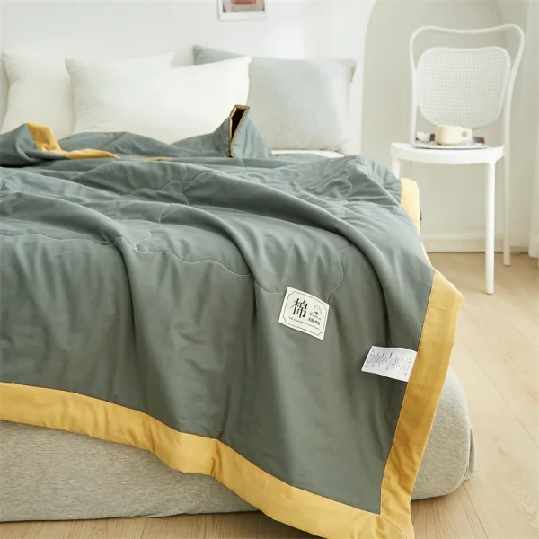 Coperta estiva 100% cotone Interno ed esterno Trapunta per aria condizionata in puro cotone Morbido piumino sottile traspirante delicato sulla pelle estivo 2
