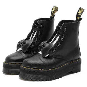 Stivali con plateau da donna Scarpe da donna Stivaletti da donna Tacchi di lusso Designer di scarpe di marca in vera pelle Casual con nodo a farfalla 45 1