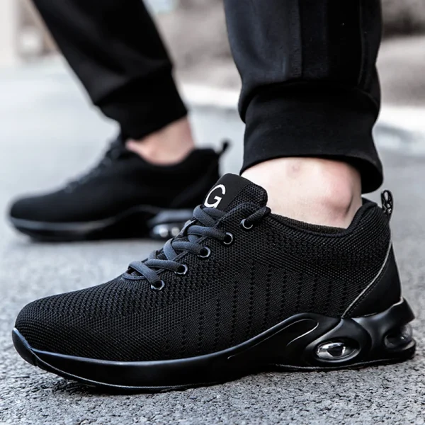 Scarpe antinfortunistiche da lavoro con cuscino d'aria estivo per uomo Donna Scarpe da ginnastica da lavoro traspiranti Scarpe con punta in acciaio Scarpe protettive di sicurezza antiforatura 2