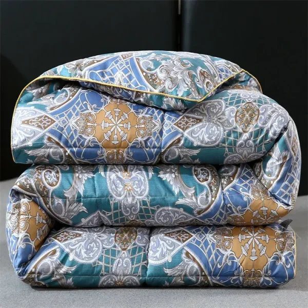 Piumino leggero e caldo che non corrono Piumino d'oca bianca Coperta jacquard in cotone Trapunta autunnale primaverile Trapunte per hotel invernali addensate 1