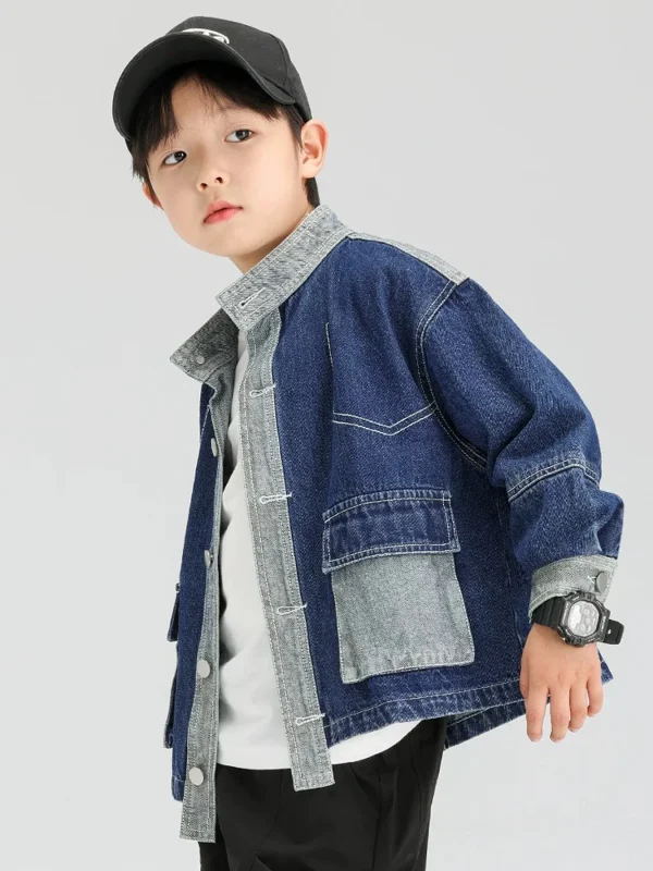 Abbigliamento per bambini Giacche alla moda per ragazzi Primavera e autunno Nuova primavera Internet Abbigliamento per celebrità Giacche per ragazzi Giacca di jeans 4