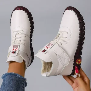2024 nuova pelliccia stivali spessi stivali corti in pelle da donna scarpe ortopediche pelose da donna stivali da neve impermeabili invernali da donna Botas Mujer 1