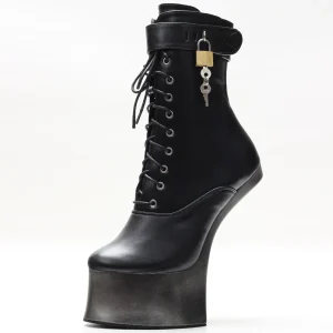 JIALUOWEI Tacco alto da 7 pollici Nuovo fantasia Ponyplay bootfetish Stivali con plateau alla caviglia Disponibile Spedizione veloce Taglia 36-46 1