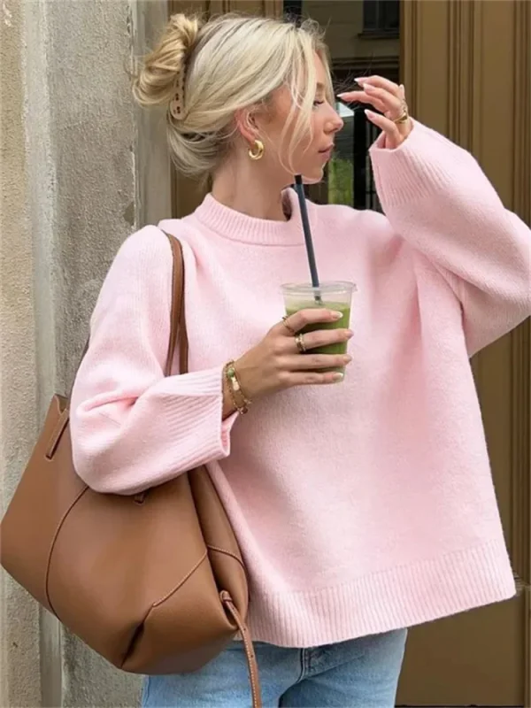 Tossy Pink Maglieria Maglione Pullover per donna Manica lunga Moda Patchwork allentato Carino Y2k Top Maglia femminile Elegante Pullover Nuovo 2