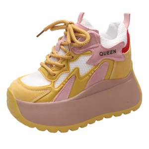Scarpe da ginnastica robuste da donna 2025 Scarpe casual in mesh traspirante autunno 11CM Scarpe con zeppa con zeppa Scarpe con plateau Chaussures Femme Scarpe sportive per papà 1