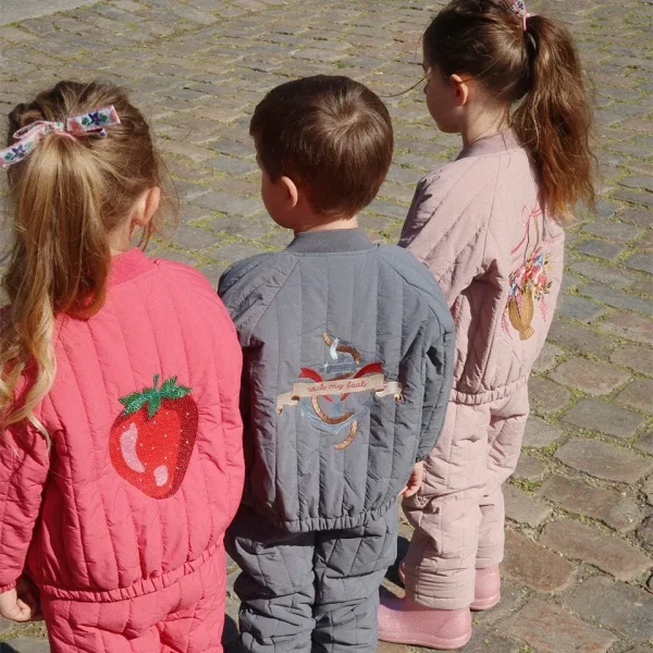 Inverno KS 2025 Ragazza Ricamo Giacca in lana d'agnello pesante Cappotti Ragazzi Moda Tuta da volo Cappotto in cotone Capretto Berbero in pile Outwear 3