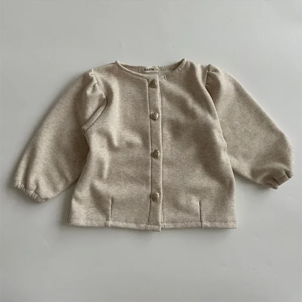 Primavera autunno bambini cappotto solido ragazza bambino moda floreale manica lunga top ragazzo bambino cotone sciolto giacca Casual Costume da bambino 6
