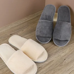 Pantofole in pelliccia invernale Morbida pile di corallo Infradito a punta aperta Pantofole Addensare calde scarpe di peluche Pantofole da interno per diapositive da camera da letto 1