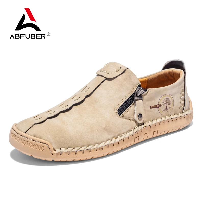 Scarpe da uomo in pelle fatte a mano mocassini Casual Slip On scarpe in pelle traspirante appartamenti da uomo vendita calda mocassini scarpe da lavoro taglie forti 5