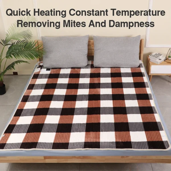 220V Coperta Elettrica Tessuto di Velluto A Coste Più Spessa Riscaldatore Più Caldo Coperta Riscaldata Termostato 1-9 marce Coperta di Riscaldamento Elettrico Spina UE 2