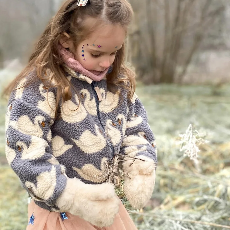 Giacche per bambini 2024 Autunno e Inverno Moda Cartoon Lana di agnello Giacca per ragazze Cotone Caldo Cappotto per ragazzi carini Abbigliamento per bambini 3