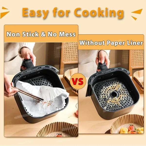 50/100 Pz Friggitrice Ad Aria Carta Usa E Getta Antiaderente Airfryer Carte Da Forno Rotonde Friggitrice Ad Aria Fodere di Carta Accessori Da Cucina di Carta 2