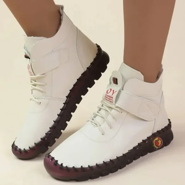 2024 nuova pelliccia stivali spessi stivali corti in pelle da donna scarpe ortopediche pelose da donna stivali da neve impermeabili invernali da donna Botas Mujer 2