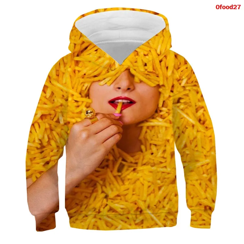 3D Stampa Divertente Cibo Magliette e camicette Candy Macaron Ragazze Ragazzi Felpe Con Cappuccio Per Bambini Felpe Adolescenti Vestiti 2021 Bambini Nutella Pullover 4