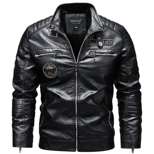 Giacche in pelle casual da uomo nuove di qualità 7XL Autunno Inverno Uomo Colletto alla coreana Giacche in pelle da moto Cappotto in pelle vintage 3