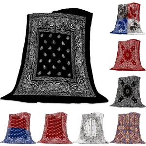 Bandana Pola Flanel Selimut Divano Tempat Tidur Coperta in pile portatile Lucu Mewah Seprai Coperta Queen King Twin Size 1