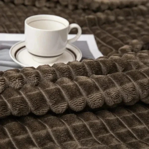 Una coperta da letto in velluto di latte a quadretti, bambini, adulti, inverno caldo, tinta unita resistente, divano, comoda trapunta in morbido velluto corallo 2