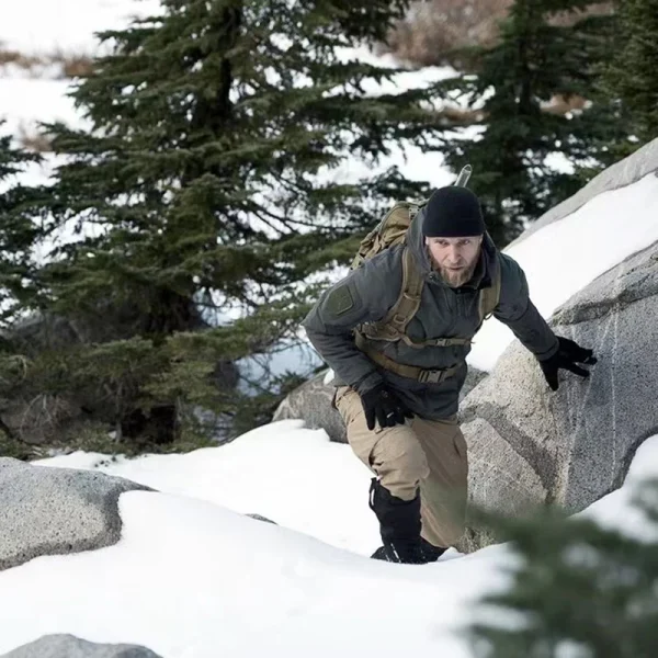 Giacche cargo impermeabili Softshell invernali da uomo Cappotto con cappuccio da uomo Combattimento Pesca Escursionismo Campeggio Arrampicata Sci Caccia all'aperto 4